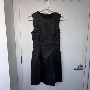 Theory Black Leather Dress